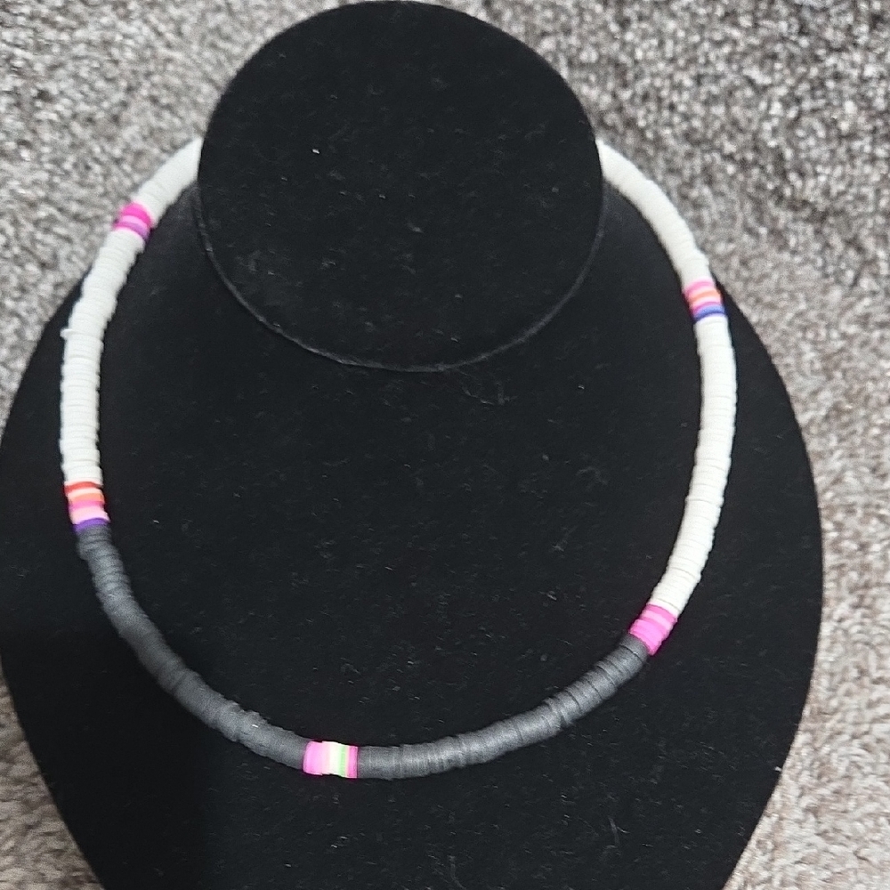 Francesca's Collections Black, Pink and White Teen Jewelry Necklace